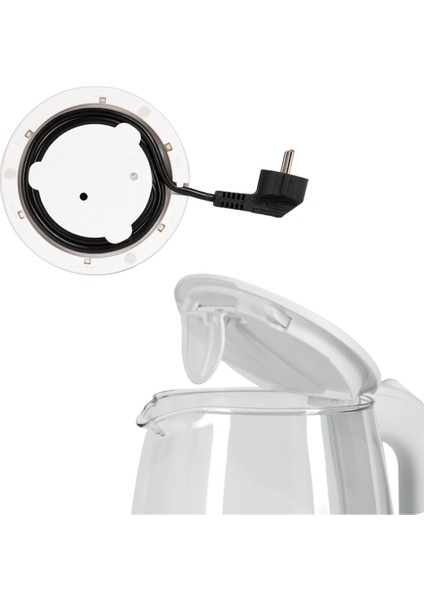 Blue 1.7 Lt Işıklı Cam Kettle Su Isıtıcı Beyaz In 6334 modelleri