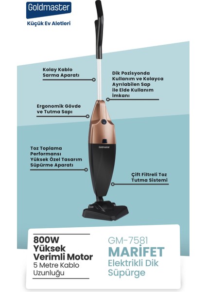 Marifet GM-7581 Dik Elektrikli Süpürge indirimleri