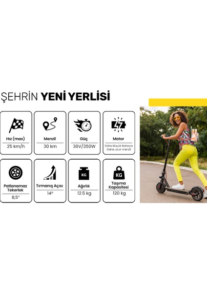 Ego2 Katlanabilir Elektrikli Scooter