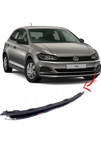 Volkswagen Polo 2018 - 2021 Tampon Alt Süs Çıtası Sol Nikelajlı - 2G0853677D