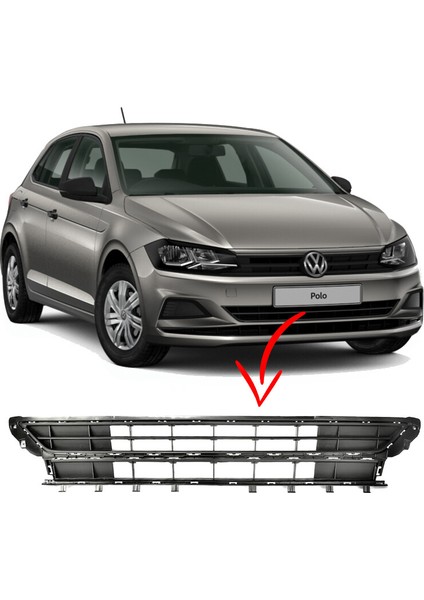 Volkswagen Polo 2018 - 2021 Tampon Orta Izgarası - 2G0853677L