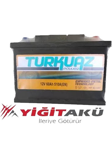 12V 60 Ah Turkuaz Akü (Yiğit Akü Güvencesiyle) 2022 Üretim
