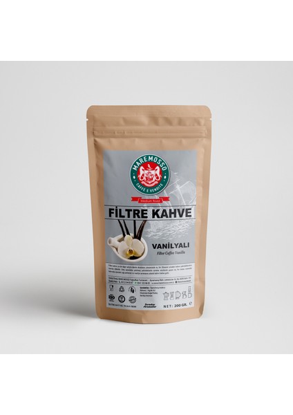 Mare Mosso Vanilya Aromalı Öğütülmüş Filtre Kahve 200 Gr.