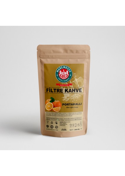 Mare Mosso Portakal Aromalı Öğütülmüş Filtre Kahve 200 Gr.