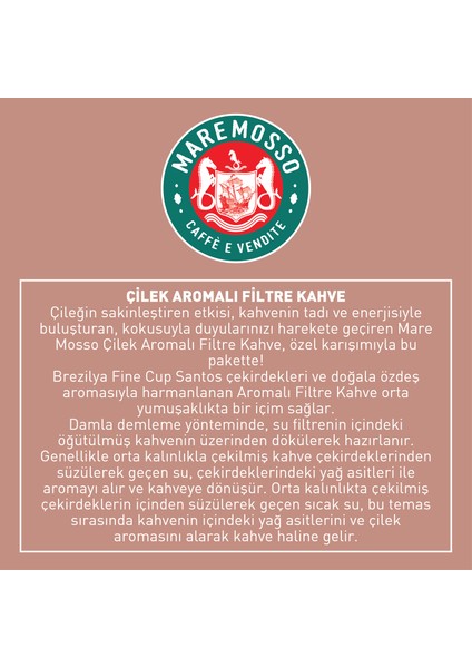 Mare Mosso Çilek Aromalı Öğütülmüş Filtre Kahve 1 Kg.