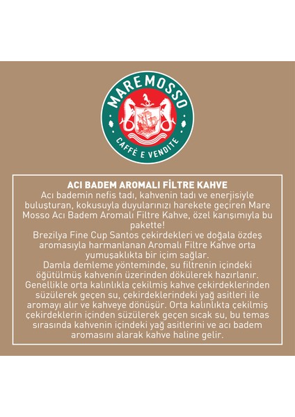 Mare Mosso Acı Badem Aromalı Öğütülmüş Filtre Kahve 1 Kg.