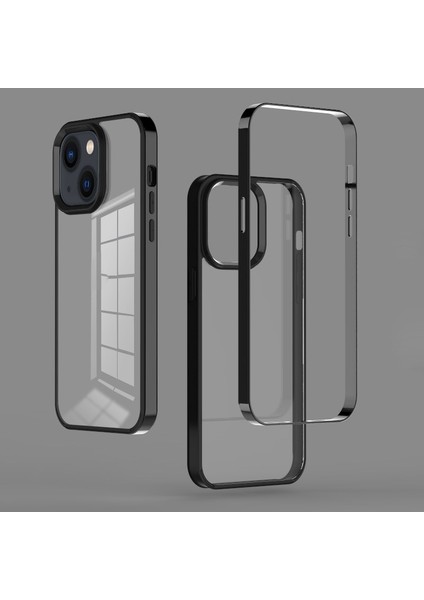 Için 3'ü Elektrolize Edilmiş Çerçeve Telefon Kılıfı - Gri (Yurt Dışından)