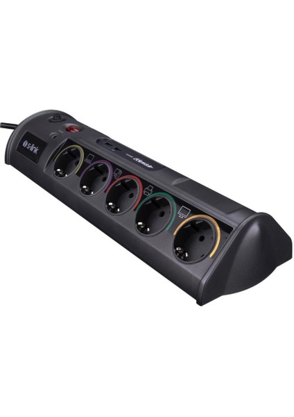 Swapp SWV-PRZ010 1.8m 1860 Joule 1.5mm 2 USB Port 2.1A/5V 16A 250V 3680W 10LU Akım Kor.priz fırsatları