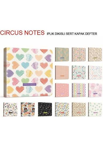 Circus Notes Ip Dikiş Sert Kapak 15X15 120 Yaprak Çizgisiz Defter