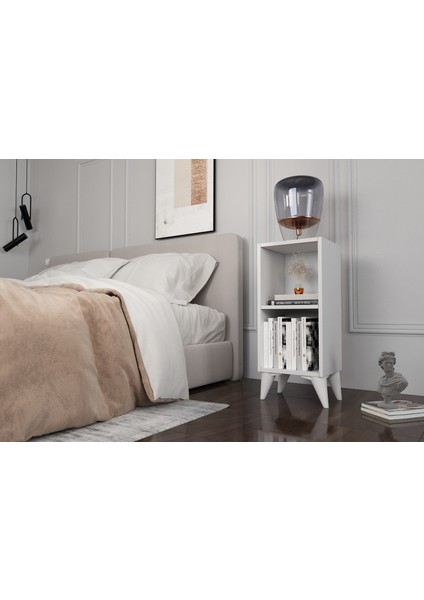 Raflı Ayaklı Beyaz Komodin KMD-1058 fiyatları