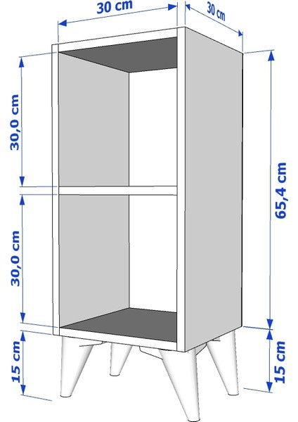 Raflı Ayaklı Beyaz Komodin KMD-1058 modelleri