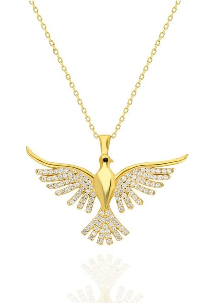 Gold Kaplama Zirkon Taşlı Anka Kuşu Kolye