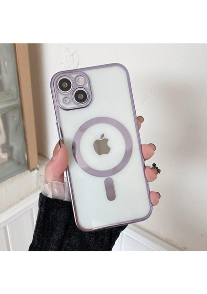 Iphone 14 Magsafe Uyumlu Parlak Lazer Kapak