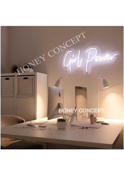 Girl Power Neon LED Dekoratif Duvar Aydınlatması Işık