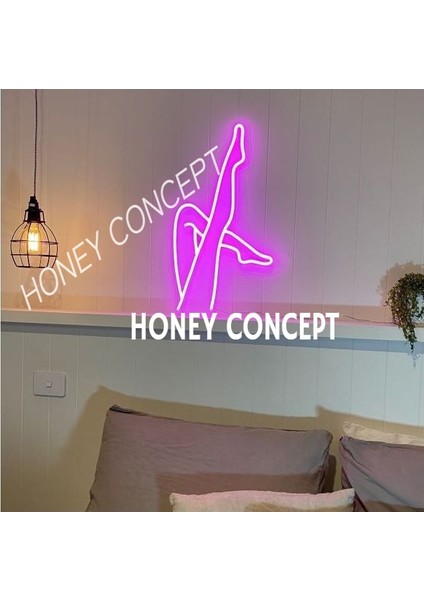 Kadın Bacak Neon LED Bayan Kuaför