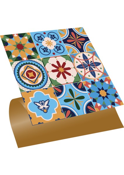 Kendinden Yapışkanlı Zambak Desenli Pvc Karo 30x30 cm 11 Adet 1m2