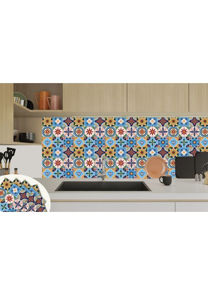 Kendinden Yapışkanlı Zambak Desenli Pvc Karo 30x30 cm 11 Adet 1m2