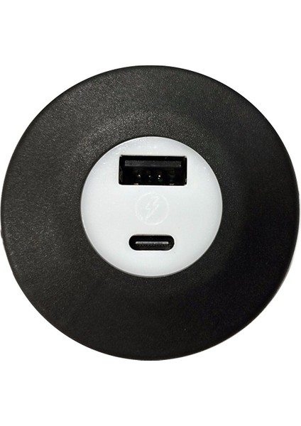 USB & Typ-C Işıklı Araç Şarj Soketi 12-24V 2,4A
