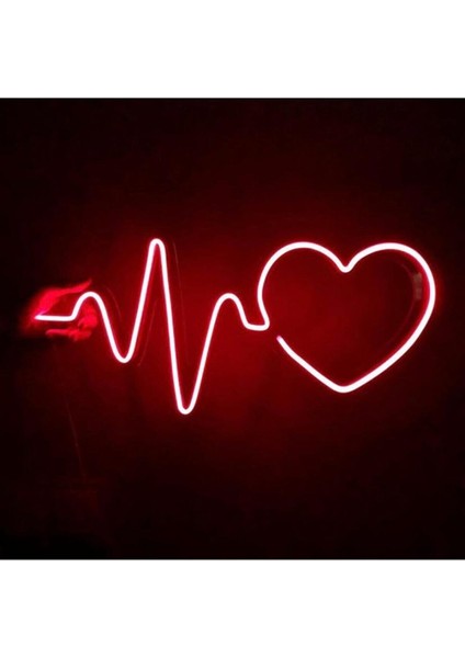 Kalp Ritmi Neon LED Dekoratif Aydınlatma