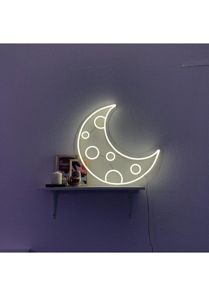 Yarım Ay Dede Moon Neon LED Aydınlatması