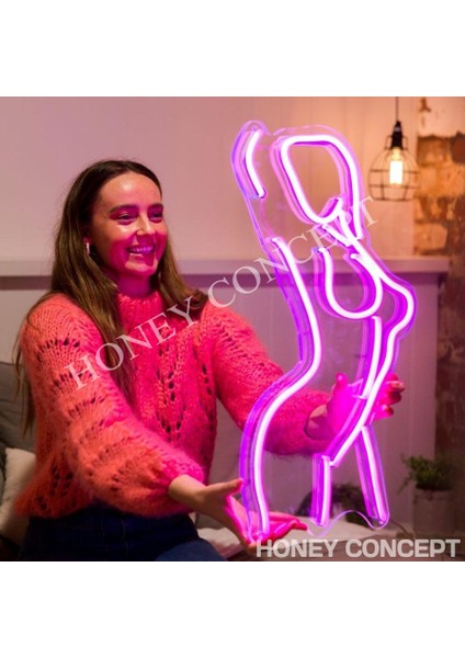 Kadın Neon LED Duvar Aydınlatması