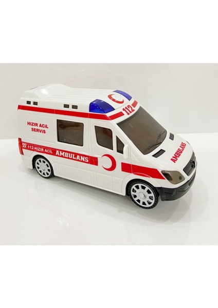 3D Işıklı Sesli Sirenli Pilli Oyuncak Ambulans Araba 112 Acil Kurtarma indirimleri