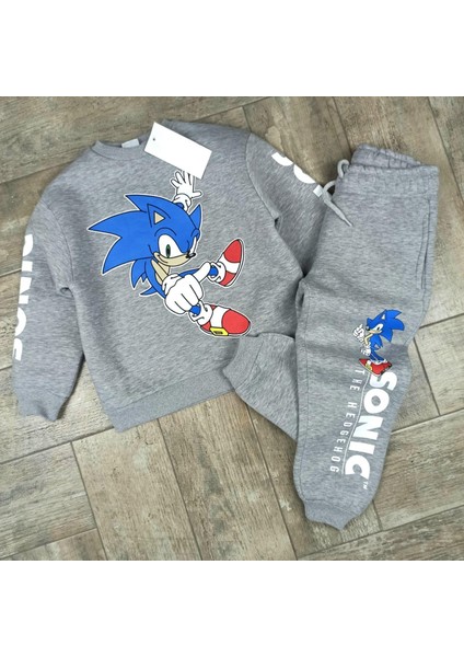 Yeni Sezon Unisex Çocuk Sonic Sega Baskılı Eşofman Takımı