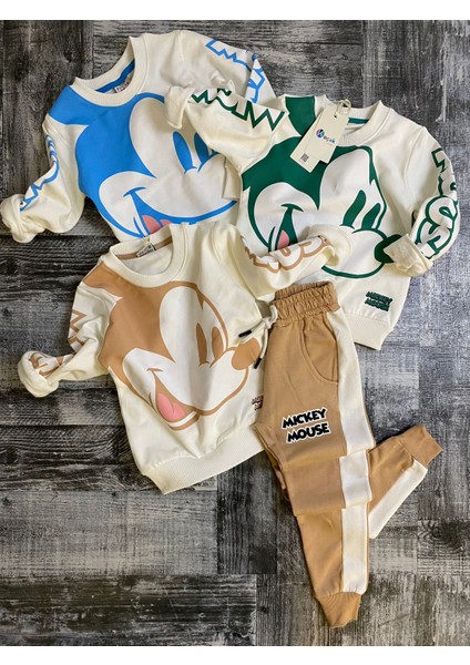 Mickey Mause Çocuk Eşofman Takımı Oversize Bol Kesim 2 Iplik Eşofman Takımı Baskılı Takım fiyatları
