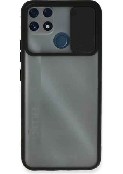 Realme C25 Kılıf Palm Buzlu Kamera Sürgülü Silikon - Siyah 300099