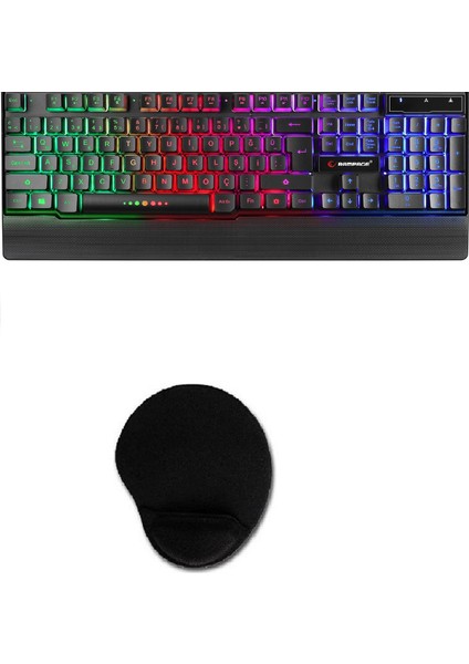 KB-R66 Bubble USB Gökkuşağı Aydınlatmalı Q Multimedia Gaming Klavye + Mouse Pad Set