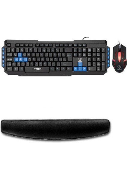 Hyk-46 Gamy Combo Siyah USB Mavi Tuşlu Q Gaming Oyuncu Klavye + Mouse + Klavye Pad Set