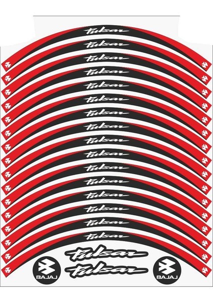 Pulsar 150 Ns Jant Şeridi Siyah-Kırmızı