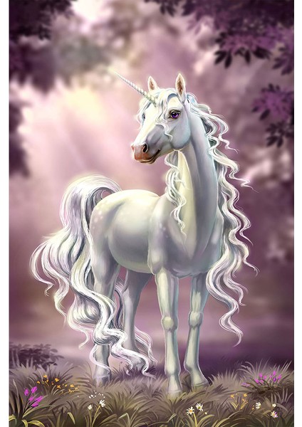 Unicorn At Tasarım Çocuk Odası Duvar Kağıdı Poster J0029