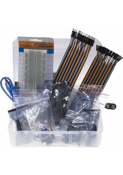 Arduino Uyumlu Süper Başlangıç Seti Uno Rev3 (Klon) (E-Kitap Hediyeli ve Videolu)