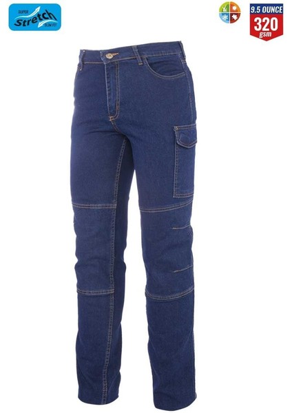 Iş Takımı Likralı Kot Pantalon ve Kot Iş Montu Myform 3109-2150