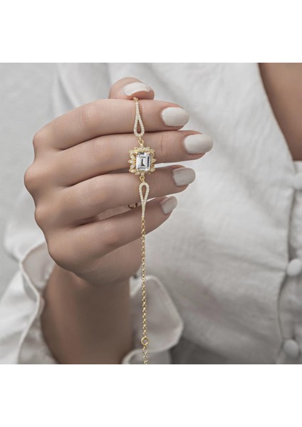 Rodyumlu Baget Zirkon Taşlı Yuvarlak Gümüş Bayan Bileklik fiyatları