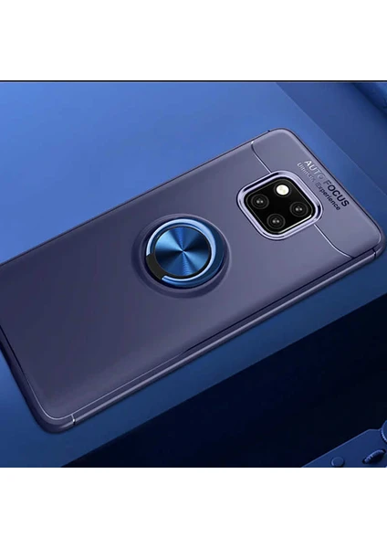 Huawei Mate 20 Pro Kılıf Yüzüklü Standlı Autofocus Shockproof Ravel Silikon