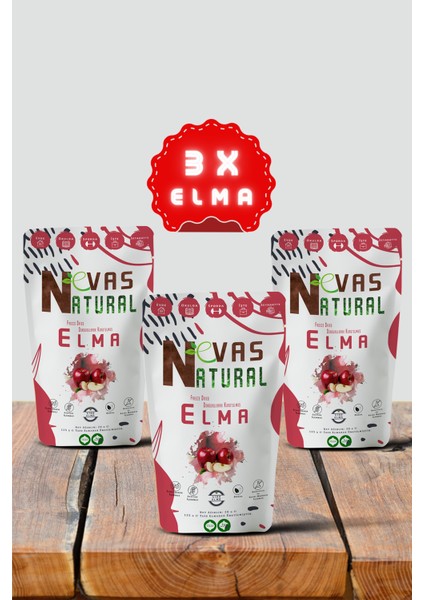 Dondurularak Kurutulmuş Avantajlı Freeze Dried Elma 3 x 20 gr