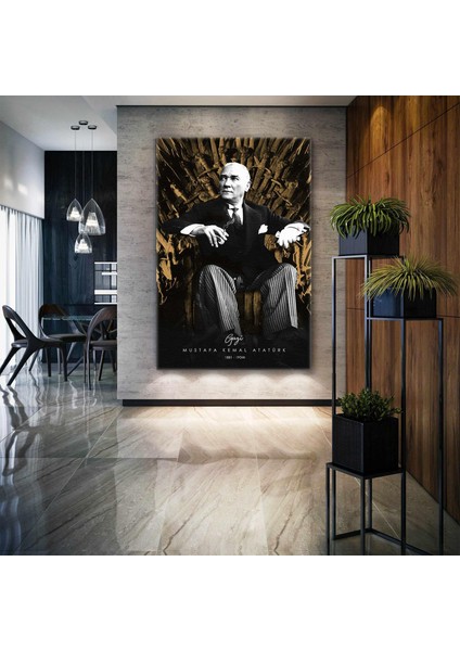 Mustafa Kemal Atatürk Taht Kanvas Tablo