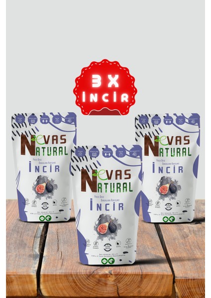 Dondurularak Kurutulmuş Avantajlı Freeze Dried İncir 3 x 30 gr