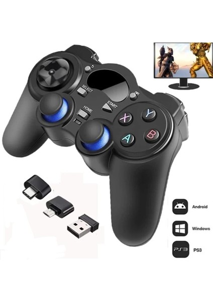 2.4g Wireless Gamepad Kablosuz Oyun Kolu Otg Pc Ps3 Tv Box Android Tv Uyumlu