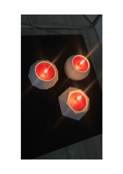 style way Üçlü Tealight Beton Mumluk Set fiyatları