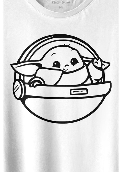 Baby Yoda Star Wars Mandalorian Uzay Mekiği Baskılı Tişört T-Shirt fiyatları