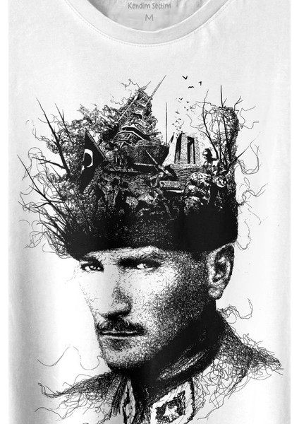 Atatürk Çanakkale Silüet Tipografi Mustafa Kemal Cumhuriyet Baskılı Tişört T-Shirt fiyatları