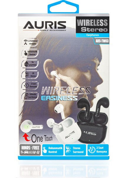 Dokunmatik Bluetooth Kulakiçi Kulaklık ARS-TW03