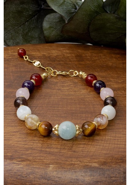 Akuamarin, Kaplan Gözü, Sitrin, Ay Taşı, Dumanlı Kuvars, Pembe Kuvars, Ametist, Akik Taşı Bileklik