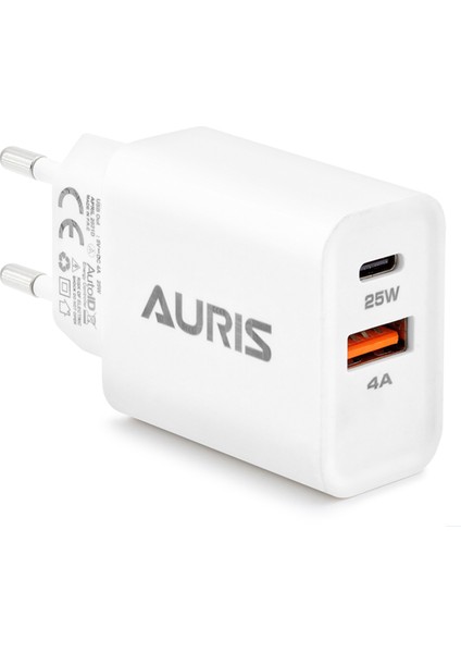 Type-C Kablo ve Adaptör Şarj Seti 4A 25W 1x Tpe-C 1x USB Girişi Pd Hızlı Şarj Teknolojisi ARS-CH26