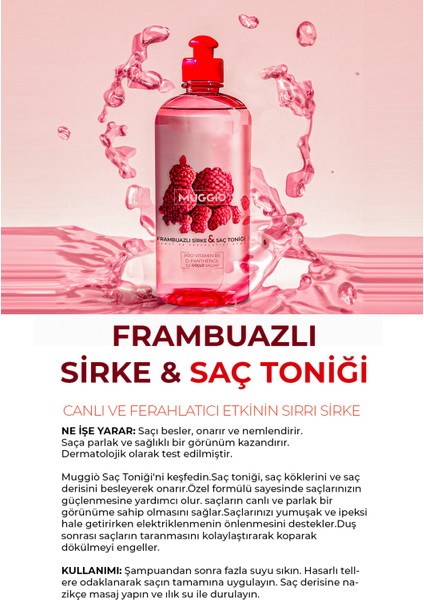 Frambuazlı Sirke & Saç Toniği (Güçlendirilmiş Formül) 500 ml
