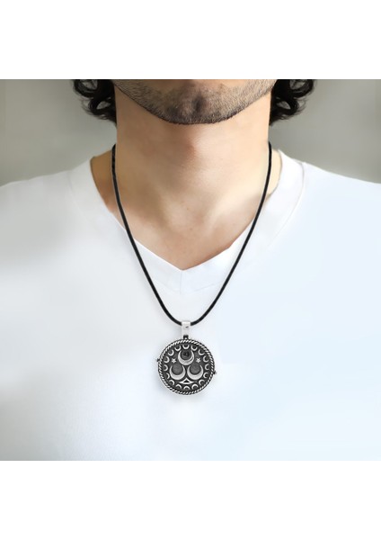 Üç Hilal Temalı Açılır Kapaklı Içinde Ayetel Kürsi Yazılı 925 Ayar Gümüş Dua Kolye fiyatları