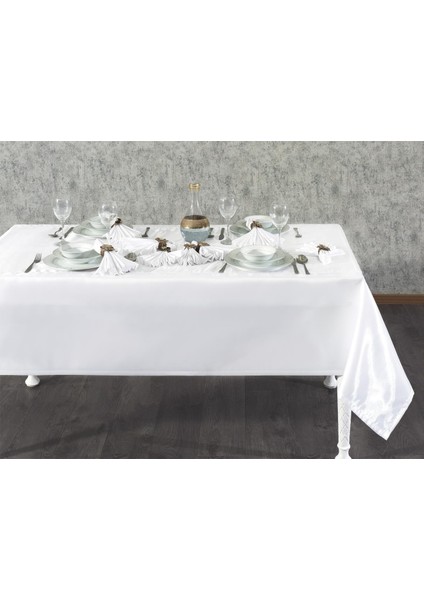 Kristal Monoray Kumaş Beyaz Sofra Takımı 8 Kişilik 160X220 17PRÇ.- 1282 fiyatları